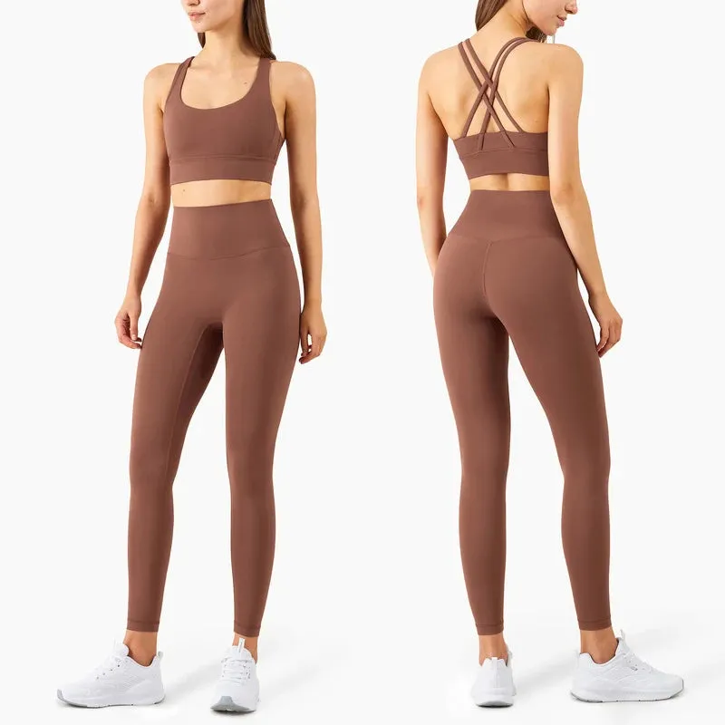 Women's Full-Length Fitness Leggings and Sports Bra - 17 Colors, Comfortable Running and Yoga Pants