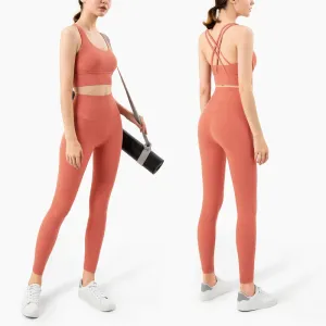 Women's Full-Length Fitness Leggings and Sports Bra - 17 Colors, Comfortable Running and Yoga Pants