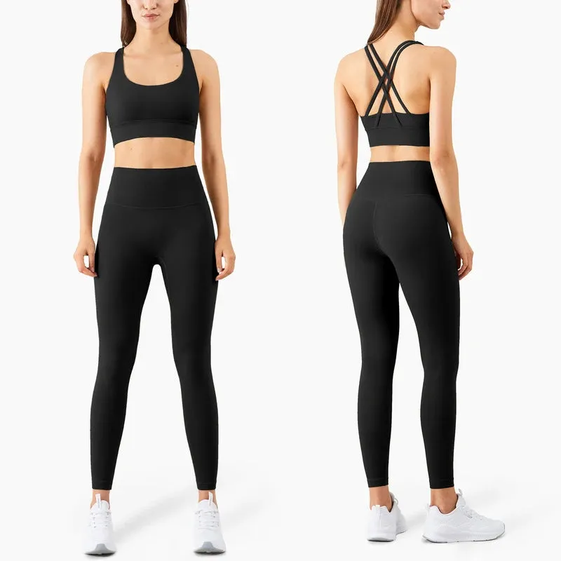 Women's Full-Length Fitness Leggings and Sports Bra - 17 Colors, Comfortable Running and Yoga Pants