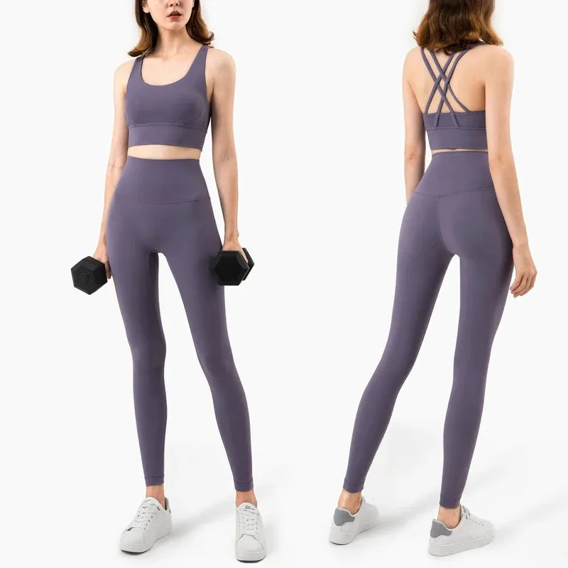 Women's Full-Length Fitness Leggings and Sports Bra - 17 Colors, Comfortable Running and Yoga Pants