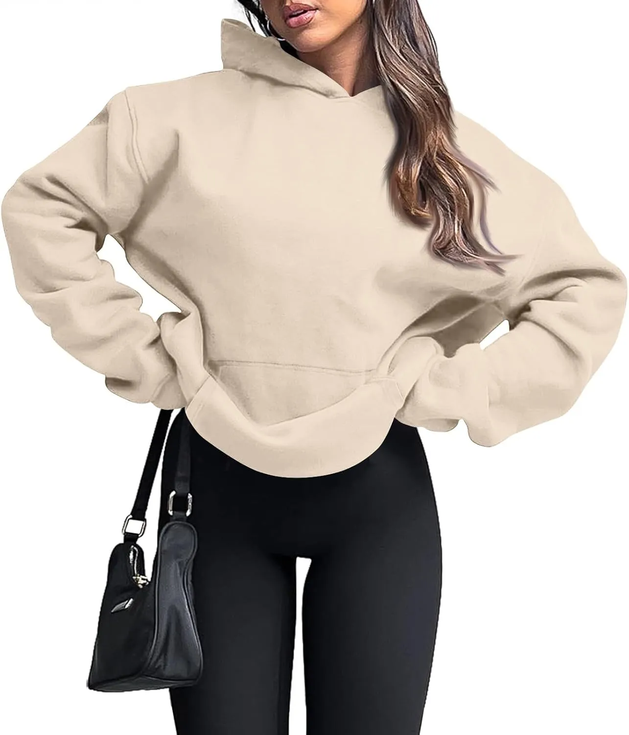 Womens Hoodies Pullover Fleece Lined Oversized Hooded Sweatshirts Teen Girls Sweaters Y2k Hoodie with Pockets