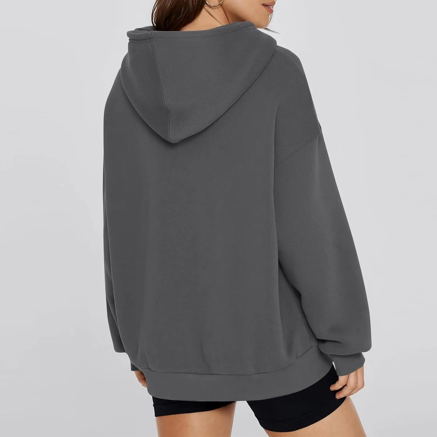 Womens Hoodies Y2k Preppy Oversized Sweatshirt Hooded Fleece Pullover Loose Fit Cute Comfort Hoodie with Pockets