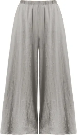 Women's Linen Summer Trendy Palazzo Pants Elastic Waisted Stretchy Loose Fit Palazzo Pants Business Work