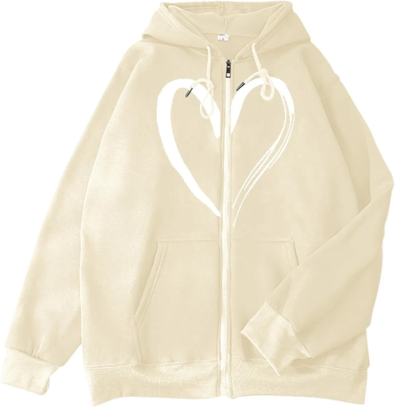 Womens Zip up Graphic Hoodies Heart Print Hooded Sweatshirts Jackets Oversized Sweaters Fall Plus Size Outfits