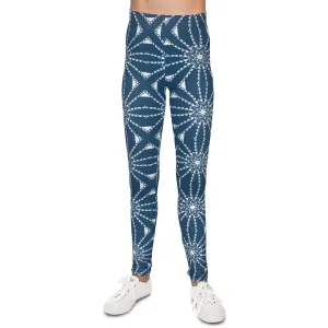 Youth Leggings with Elegant Geometric Design - Perfect for Active Girls
