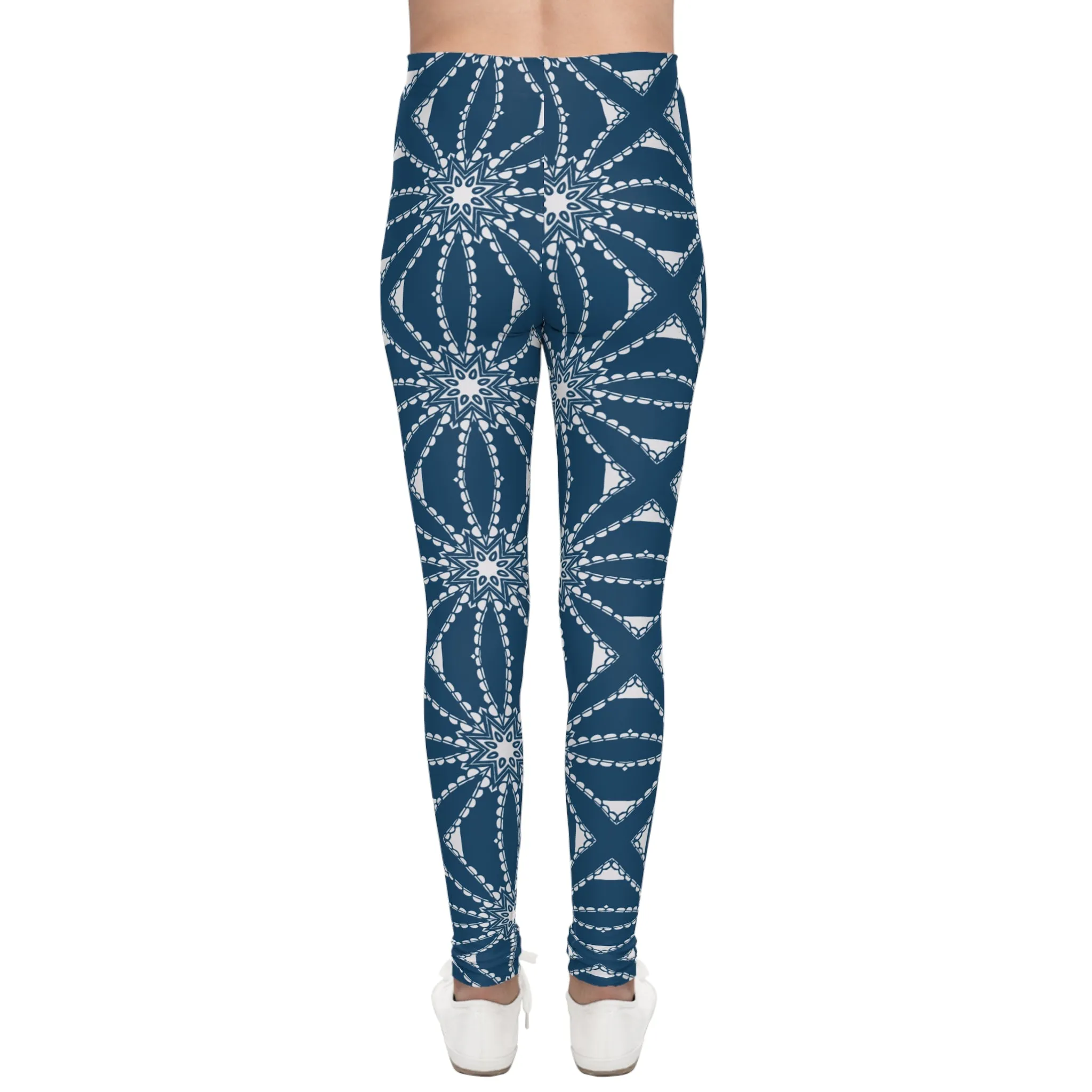 Youth Leggings with Elegant Geometric Design - Perfect for Active Girls
