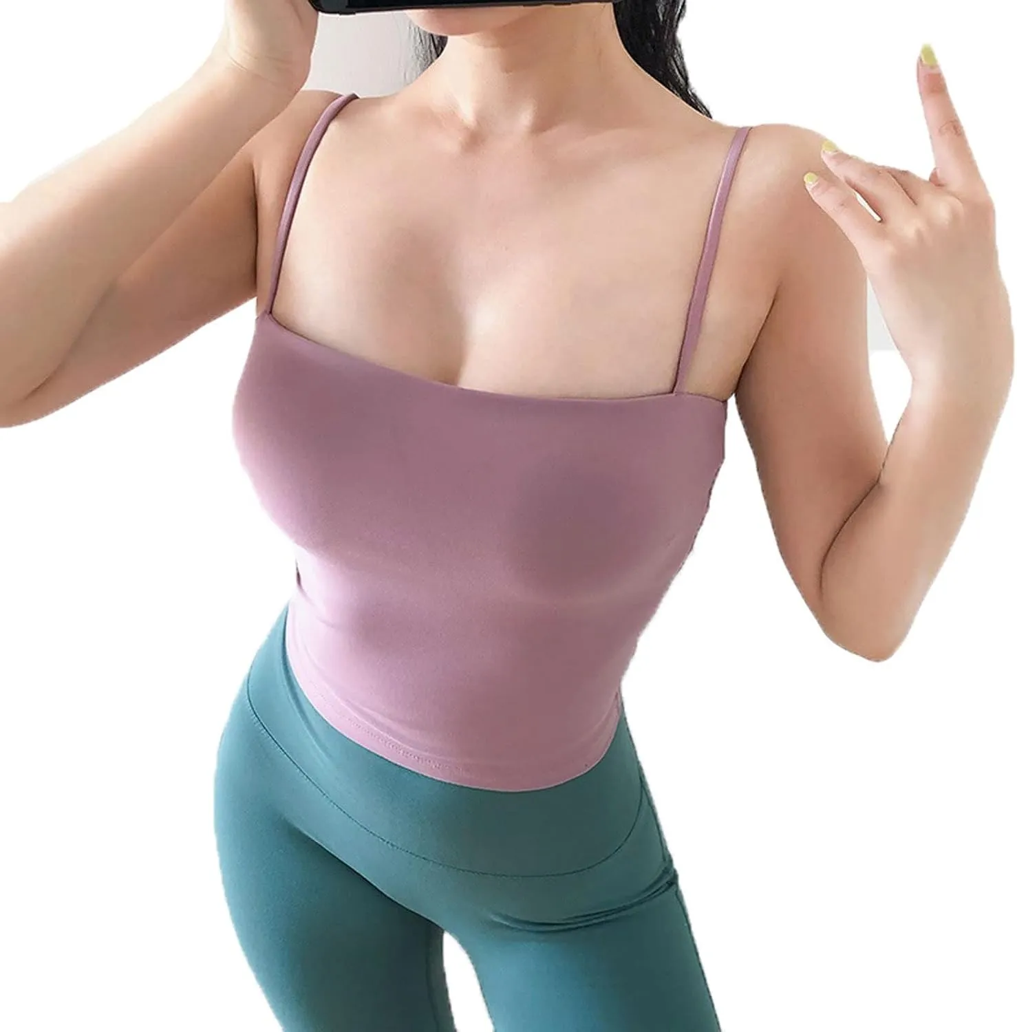 Zip up jackets for women Low Cut Sports Vest Ladies Thin Strap Gym Sports Running Jogging Vest Padded Ladies Camisole