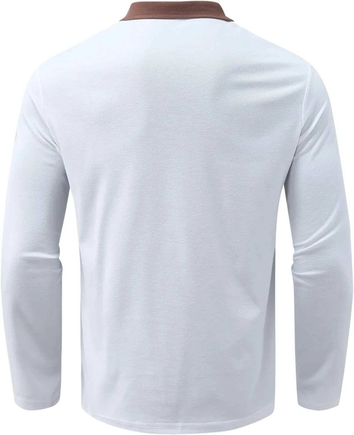 ZYXTIM Men's Long Sleeve Polo Shirts with Collar Casual Waffle Knit Zipper Up Colorblock/Stripe Lapel Sports Golf Work Tops